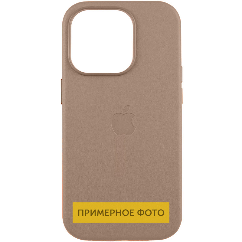 Кожаный чехол Leather Case (AAA) with MagSafe для Apple iPhone 16e (6.1) на картинке №1