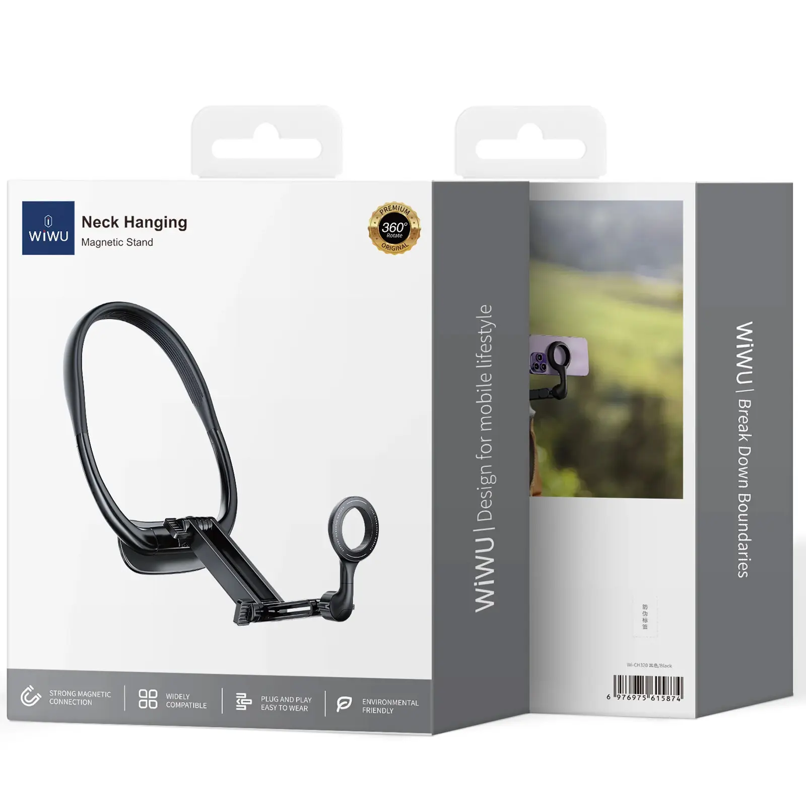 Тримач для телефону WIWU Wi-CH320 на шию магнітний, Black 6, купити оптом з доставкою