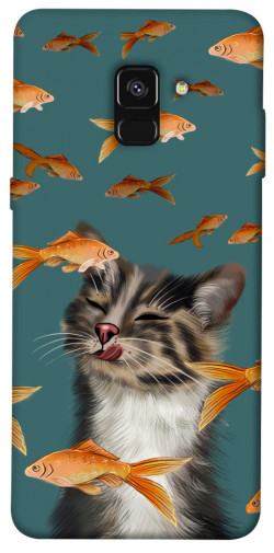 Чохол itsPrint Cat with fish для Samsung A530 Galaxy A8 (2018)