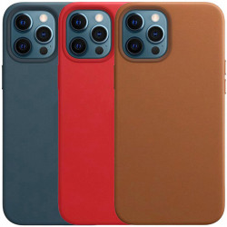 Уценка Кожаный чехол Leather Case (AAA) without Logo для Apple iPhone 12 Pro Max (6.7")
