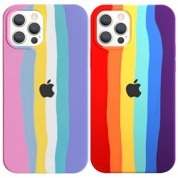 Уцінка Чохол Silicone case Full Rainbow для Apple iPhone 13 Pro Max (6.7")