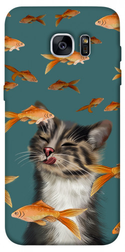 Чехол itsPrint Cat with fish для Samsung G935F Galaxy S7 Edge