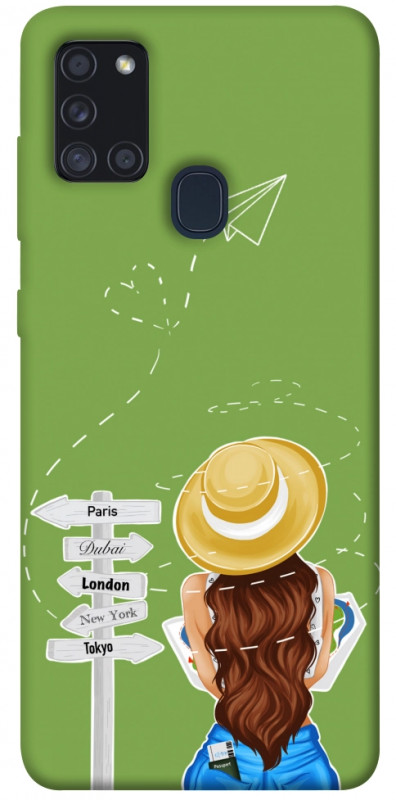 Чехол itsPrint Travel girl для Samsung Galaxy A21s, lifestyle, купить оптом с доставкой