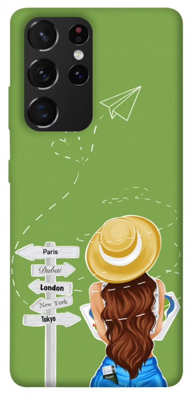 Чехол itsPrint Travel girl для Samsung Galaxy S21 Ultra, lifestyle, купить оптом с доставкой