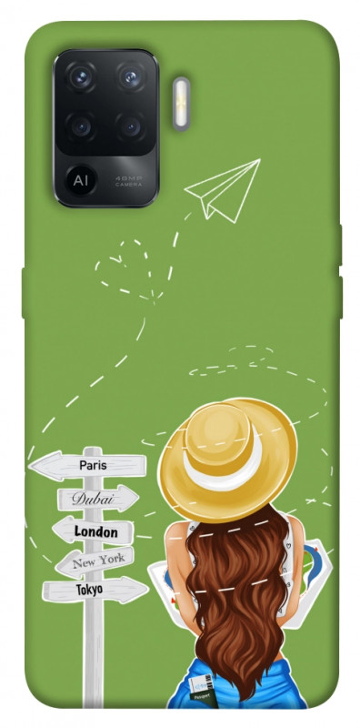 Чехол itsPrint Travel girl для Oppo Reno 5 Lite, lifestyle, купить оптом с доставкой