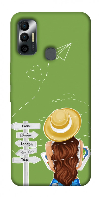 Чехол itsPrint Travel girl для TECNO Spark 7, lifestyle, купить оптом с доставкой