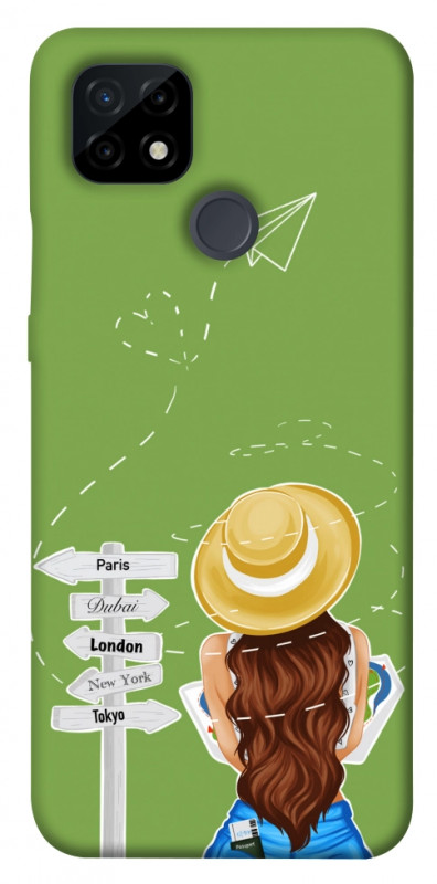Чехол itsPrint Travel girl для Realme C21, lifestyle, купить оптом с доставкой