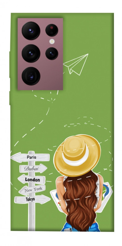 Чехол itsPrint Travel girl для Samsung Galaxy S22 Ultra, lifestyle, купить оптом с доставкой