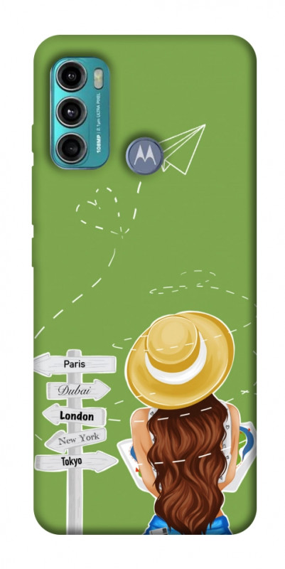 Чохол itsPrint Travel girl для Motorola Moto G60, lifestyle, купити оптом з доставкою
