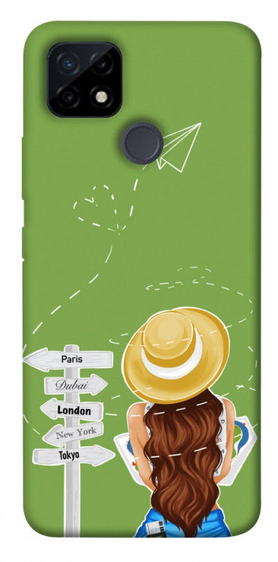 Чехол itsPrint Travel girl для Realme C12, lifestyle, купить оптом с доставкой