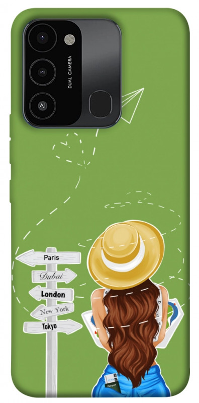 Чехол itsPrint Travel girl для TECNO Spark 8C, lifestyle, купить оптом с доставкой