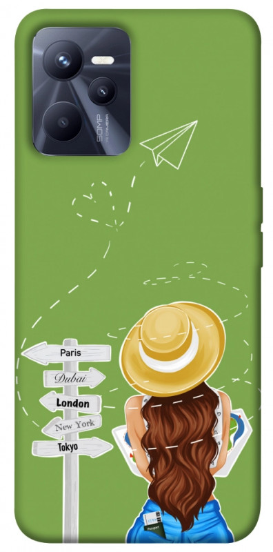 Чехол itsPrint Travel girl для Realme C35, lifestyle, купить оптом с доставкой