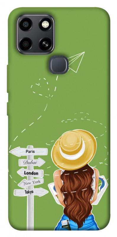 Чехол itsPrint Travel girl для Infinix Smart 6, lifestyle, купить оптом с доставкой