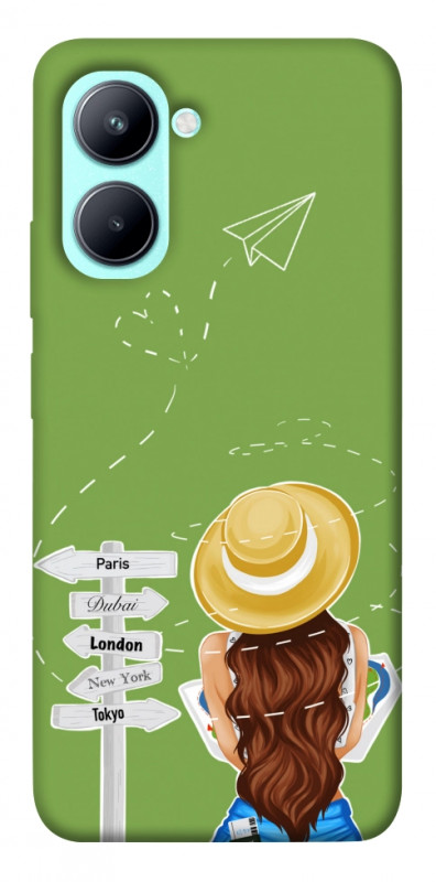 Чехол itsPrint Travel girl для Realme C33, lifestyle, купить оптом с доставкой