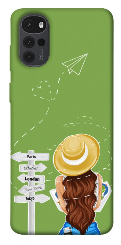 Чохол itsPrint Travel girl для Motorola Moto G22, lifestyle, купити оптом з доставкою