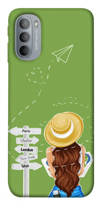 Чехол itsPrint Travel girl для Motorola Moto G31, lifestyle, купить оптом с доставкой