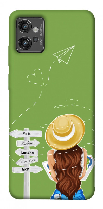 Чехол itsPrint Travel girl для Motorola Moto G32, lifestyle, купить оптом с доставкой