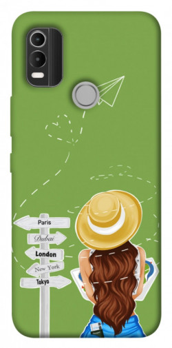 Чехол itsPrint Travel girl для Nokia C21 Plus