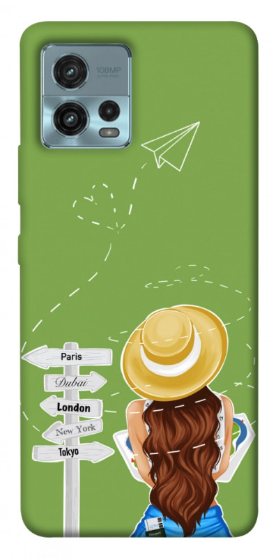 Чехол itsPrint Travel girl для Motorola Moto G72, lifestyle, купить оптом с доставкой