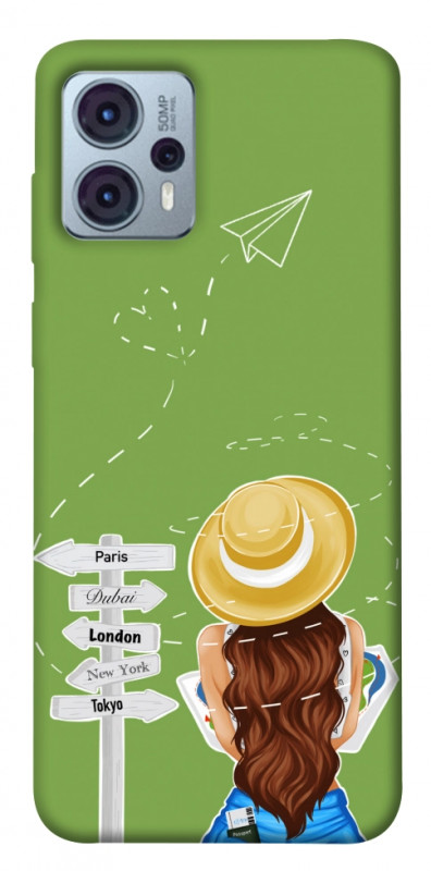 Чохол itsPrint Travel girl для Motorola Moto G23, lifestyle, купити оптом з доставкою