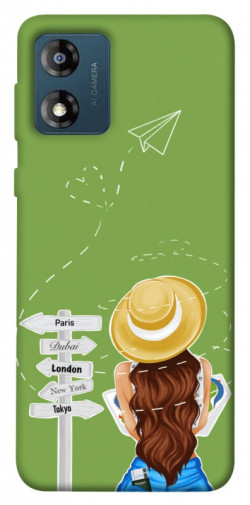 Чехол itsPrint Travel girl для Motorola Moto E13