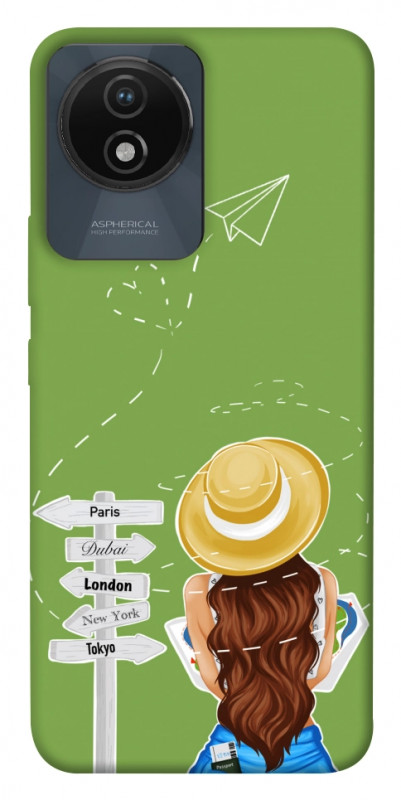 Чехол itsPrint Travel girl для Vivo Y02, lifestyle, купить оптом с доставкой