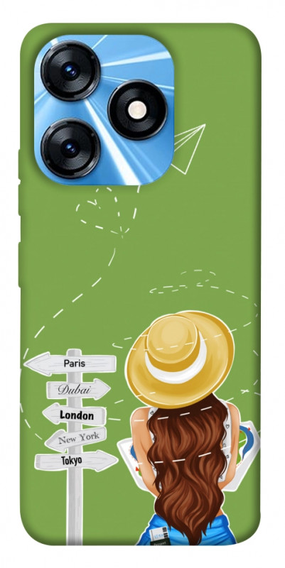 Чехол itsPrint Travel girl для TECNO Spark 10 Pro, lifestyle, купить оптом с доставкой