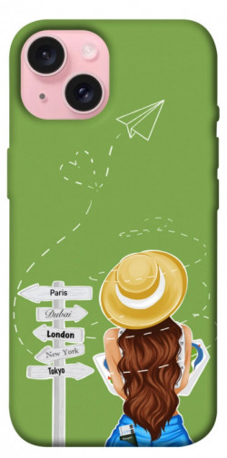 Чехол itsPrint Travel girl для Apple iPhone 15 (6.1")