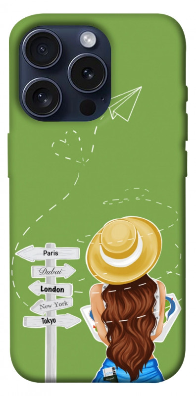 Чехол itsPrint Travel girl для Apple iPhone 15 Pro (6.1"), lifestyle, купить оптом с доставкой