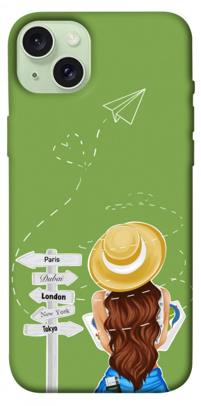 Чехол itsPrint Travel girl для Apple iPhone 15 Plus (6.7"), lifestyle, купить оптом с доставкой