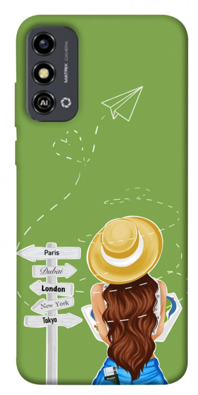 Чехол itsPrint Travel girl для ZTE Blade A53, lifestyle, купить оптом с доставкой