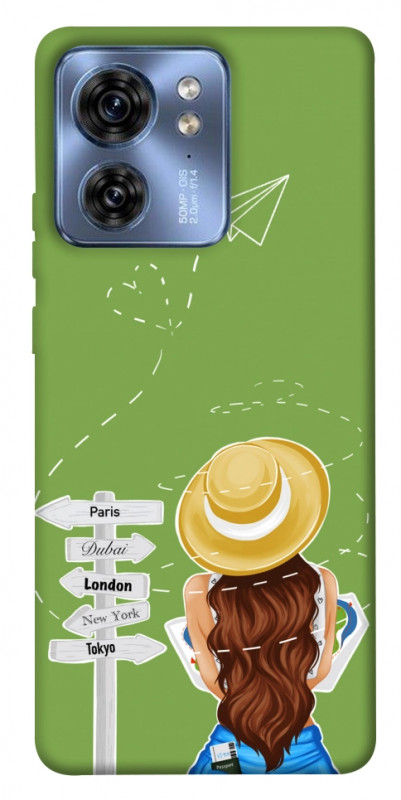 Чехол itsPrint Travel girl для Motorola Edge 40, lifestyle, купить оптом с доставкой