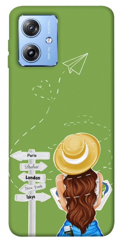 Чохол itsPrint Travel girl для Motorola Moto G84, lifestyle, купити оптом з доставкою