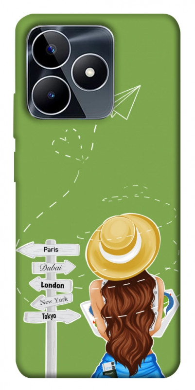 Чехол itsPrint Travel girl для Realme C53, lifestyle, купить оптом с доставкой