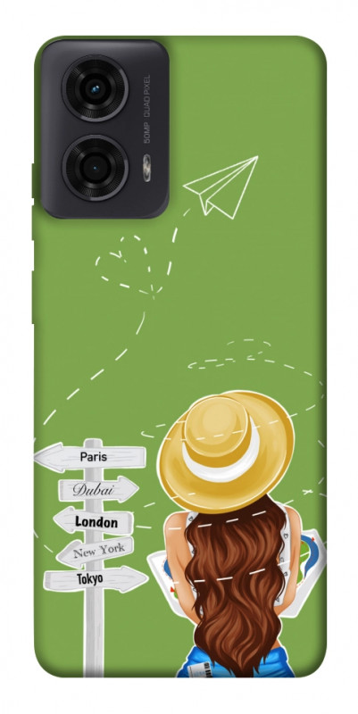 Чехол itsPrint Travel girl для Motorola Moto G24, lifestyle, купить оптом с доставкой