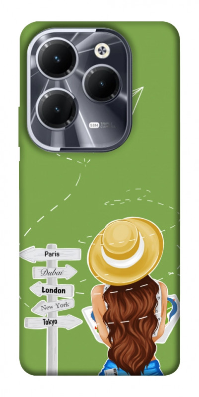 Чехол itsPrint Travel girl для Infinix Hot 40, lifestyle, купить оптом с доставкой