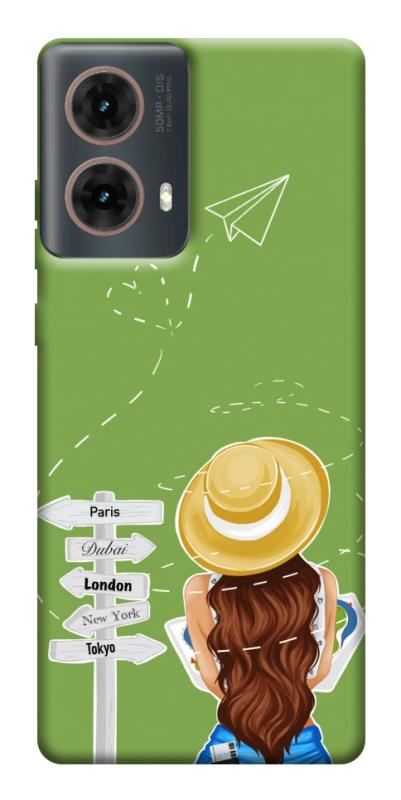 Чехол itsPrint Travel girl для Motorola Moto G85, lifestyle, купить оптом с доставкой