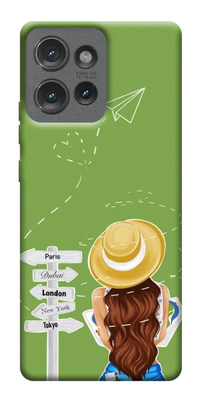 Чехол itsPrint Travel girl для Motorola Edge 50, lifestyle, купить оптом с доставкой