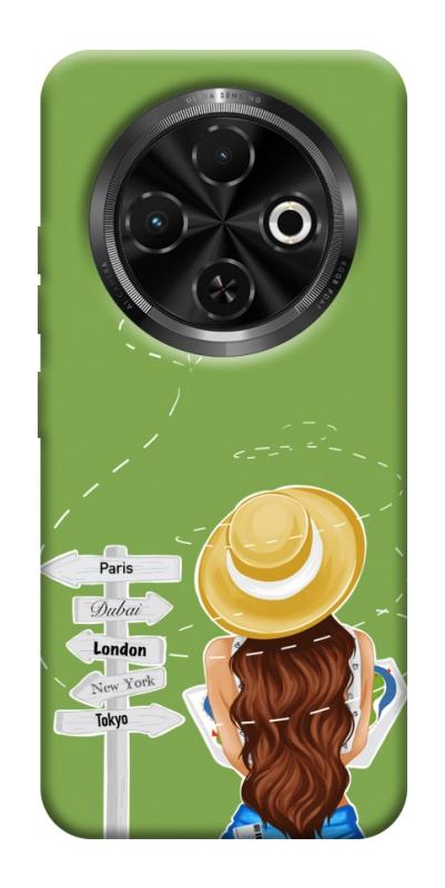 Чохол itsPrint Travel girl для TECNO Spark 30C, lifestyle, купити оптом з доставкою
