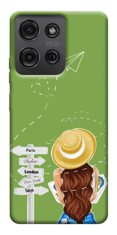 Чехол itsPrint Travel girl для Motorola Moto G75 5G, lifestyle, купить оптом с доставкой