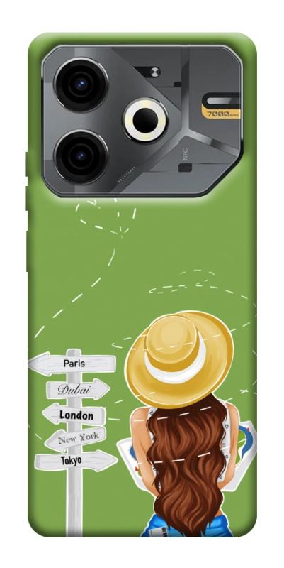 Чехол itsPrint Travel girl для TECNO Pova 6 Neo (LI6), lifestyle, купить оптом с доставкой