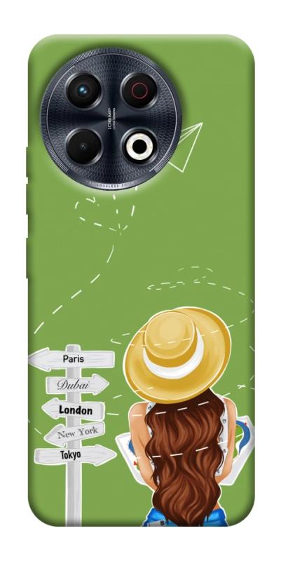 Чехол itsPrint Travel girl для TECNO Spark 30 Pro (KL7), lifestyle, купить оптом с доставкой