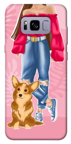 Чохол itsPrint Girl and corgi для Samsung G955 Galaxy S8 Plus