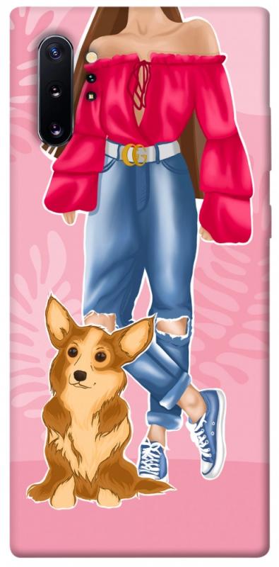 Чохол itsPrint Girl and corgi для Samsung Galaxy Note 10 Plus, тварини, купити оптом з доставкою