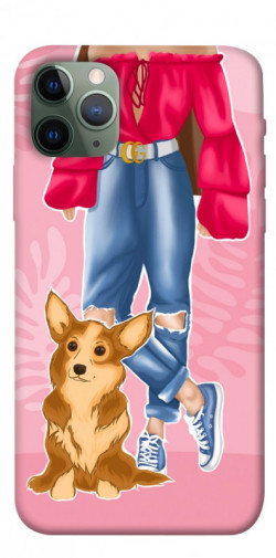 Чехол itsPrint Girl and corgi для Apple iPhone 11 Pro (5.8")