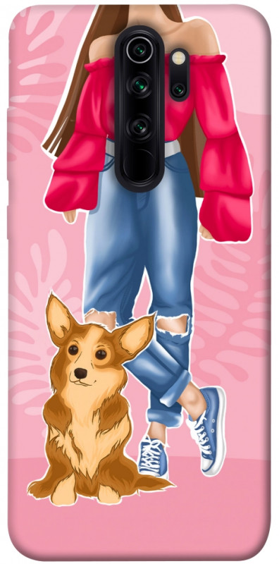 Чохол itsPrint Girl and corgi для Xiaomi Redmi Note 8 Pro, lifestyle, купити оптом з доставкою