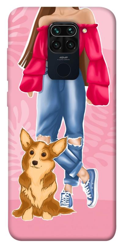 Чохол itsPrint Girl and corgi для Xiaomi Redmi Note 9 / Redmi 10X, тварини, купити оптом з доставкою