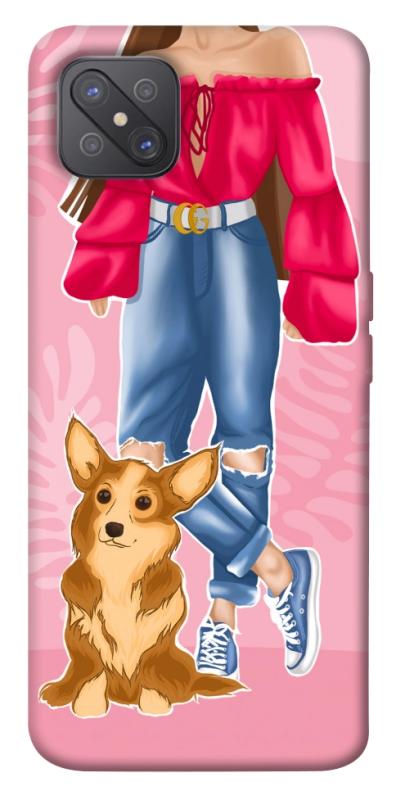 Чохол itsPrint Girl and corgi для Oppo A92s, тварини, купити оптом з доставкою
