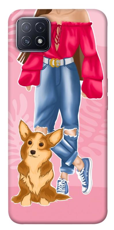 Чохол itsPrint Girl and corgi для Oppo A73, тварини, купити оптом з доставкою