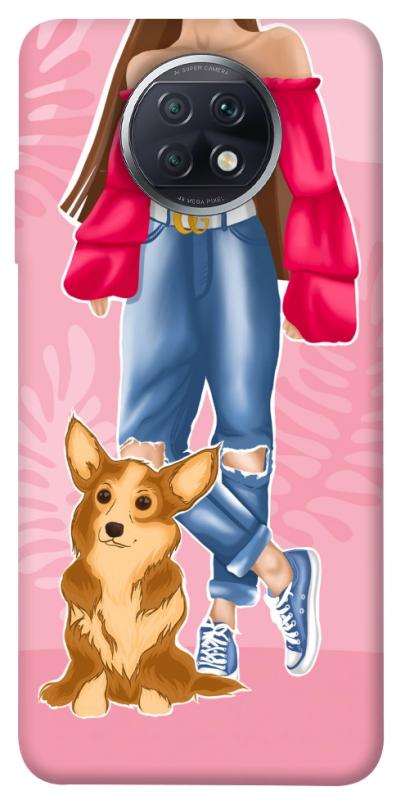 Чохол itsPrint Girl and corgi для Xiaomi Redmi Note 9 5G / Note 9T, тварини, купити оптом з доставкою
